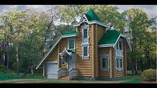 Дом из бревна 10-58. Log house 10-58. Blockhaus 10-58. 木屋10-58。