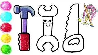 Hand tools Drawing & Coloring for kid | How to hand tool toys draw step by step #art #baby #toys