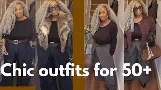 Chic outfits for 50+ woman -  monochrome brown style, Unbasic basics elevated, shades + silhouettes 