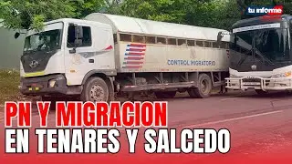 Migración y P.N en las calles de Tenares y Salcedo, más de 100 Haitianos detenidos. 