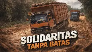 Walaupun tak saling kenal,saling membantu adalah kunci kekompakan sesama supir truk
