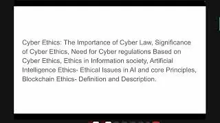 Cyber Ethics|| module 2 || class 8 || 9/1/2026