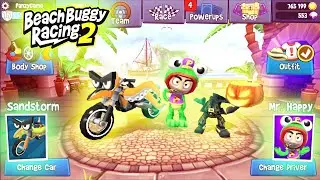 New Sandstorm New Paint + Mr. Happy With Benny New Outfit - Beach Buggy Racing 2