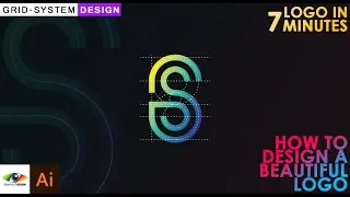 Adobe Illustrator | Letter & Number (S-6) logo design using simple grid method