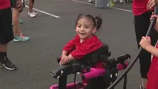 Little girl with polymicrogyria leads the way at Miles That Matter 5K