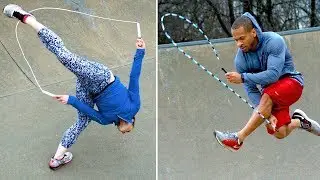CRAZY Jump Rope Tricks In SLOW MO