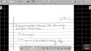 find mass based on liquid density class 9th