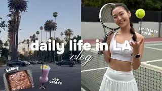 洛杉磯日常vlog｜在家做香蕉麵包🍌 網球也太難了吧😱🎾 吃想念已久的麻辣燙！