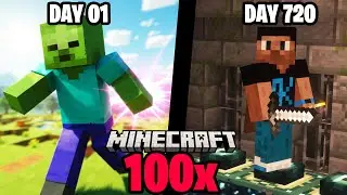 Прохождение Minecraft на скорости 100x