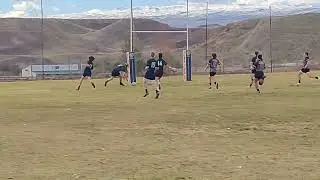 Saving the ball and having a great run! Evan Wells!