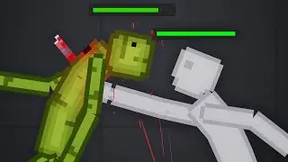 Humans Fight Against Melons with Health Bars in People Playground