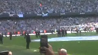 Manchester City Legends Bringing the Premiership trophy out of the tunnel - 12/05/2012