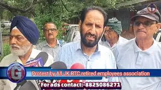 ALL J&K RTC Volunteers Retired Employees Association staged a protest in jammu.