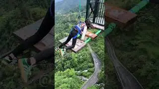 Funny Moments Of High-Altitude Extreme Challenge#Asmr#Bungee#Shorts#Funny#Challenge