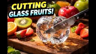 1 Hour ASMR Glass Cutting Fruit | Ultra Clean & Relaxing