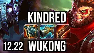 KINDRED vs WUKONG (JNG) | 68% winrate, Rank 7 Kindred, 12/2/6, Legendary | KR Challenger | 12.22