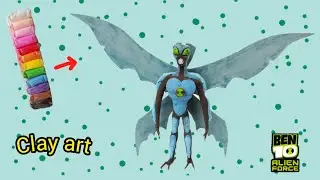 How to make Ben 10 alien clay model || Clay sculpture || Alien big chill model || Colour clay art