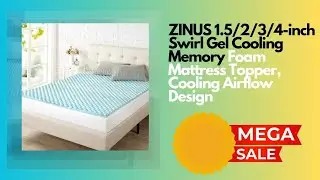 Zinus 1 5 Inch Swirl Gel Memory Foam Air Flow  Cooling Mattress Topper, Twin