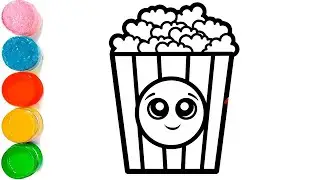 How To Draw A Cute Popcorn Box Drawing | Easy Popcorn Drawing | Popcorn Drawing For Kids