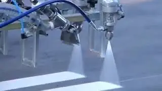 Modern road marking machine.