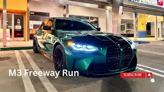 BMW M3 In An Empty Freeway POV Night Drive