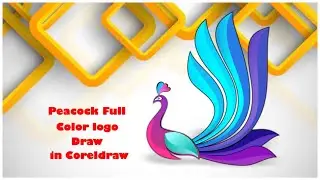 Peacock Full Color logo Using Corel Draw |How to draw a peacock in Corel Draw