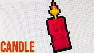 How to Draw Candle - Drawing Red Candle - Handmade Pixel Art