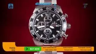 Видеообзор мужских кварцевых часов Invicta 1012 Specialty II с черным циферблатом и стальным браслетом