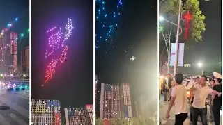 Decenas de drones caen del cielo  tras un fallo t&eacute;cnico durante un espect&aacute;culo de luces en China