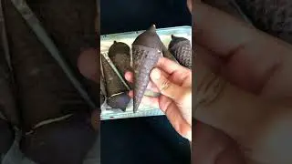 ASMR sound-Mini chocolate chip cone ice cream#unboxing#food #viral #tiktok @AllisWell2418  🍦🍫#like