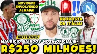 NOVIDADE DE ÚLTIMA HORA ENVOLVENDO ALMADA! PALMEIRAS RECUSA 250 MILHÕES POR ALLAN! NOTA DA MANCHA E+