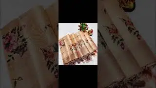 SOFT SILK FABRIC WITH FLORAL DIGITAL PRINT on COPPER JARI weaving & CONTRAST BORDER RICH GRAND Pallu