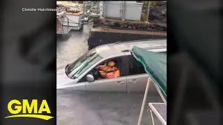 Woman drives off boat ramp after GPS supposedly goes wrong l GMA