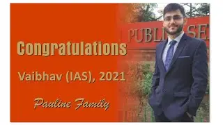 Felicitation Of Vaibhav IAS, Alumni Of St Paul's Beawar