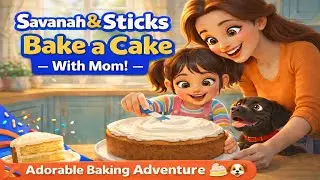 Savanah & Sticks: Bake a Cake &mdash; With Mom! | Adorable Baking Adventure 🍰🐶 | Pixar-Style Family Story