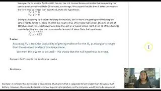 HStat 9.1-9.2 Significance Tests and Decision Making