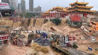 China&rsquo;s Shaanxi Province Submerged &mdash; Relentless Floods Engulf Cities Families Stranded Roads Collaps