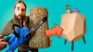 I stole a log to make this DIY MODERN STOOL