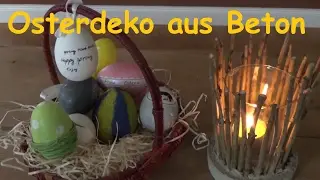 DIY Ostereier aus Beton gie&szlig;en Osterdeko selber basteln Ei aus Beton machen
