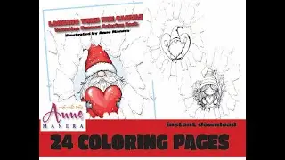 Looking Thru the Canvas Valentine Gnomes Coloring Book