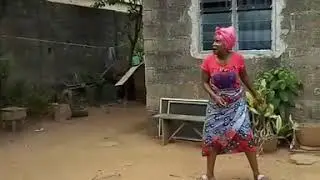 Lady in a village gets scared of a drone