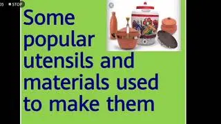 Popular utensils and materials used to make them