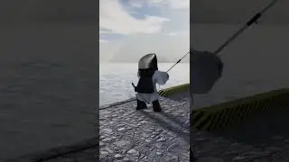 Guy Falls into the water while casting a fishing rod #meme #funny #animation #comedy #humor #roblox
