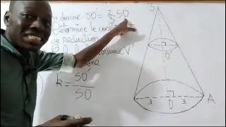 Calculer le coefficient de reduction et le volume du petit cône