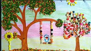art with rice |button craft ideas |rice craft ideas|drawing art |  button craft |creative ideas