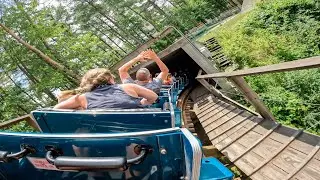 BACK ROW Twister POV - Knoebels Wooden Roller Coaster