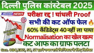 दिल्ली पुलिस भर्ती 7565 धांधली? DELHI POLICE CUT OFF 2025 || DELHI POLICE NORMALISATION HARD SHIFT