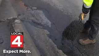 Metro Detroit road crews tackle potholes early amid winter freeze-thaw cycles