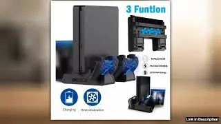 Cooling Stand For PS4 Slim Pro With Controller Charging Station Handle Charger Dock With Discs Slot