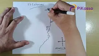 How to Draw The 13 Colonies Map Simple